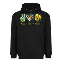 Black Peace Love Softball Heavyweight Hoodie - Jasminsmagicworld
