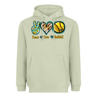 Matcha Peace Love Softball Heavyweight Hoodie - Jasminsmagicworld