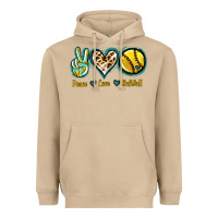 Mushroom Peace Love Softball Heavyweight Hoodie - Jasminsmagicworld