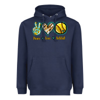 Navy Peace Love Softball Heavyweight Hoodie - Jasminsmagicworld