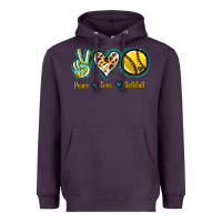 Plum Peace Love Softball Heavyweight Hoodie - Jasminsmagicworld