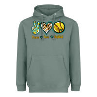 Sage Peace Love Softball Heavyweight Hoodie - Jasminsmagicworld