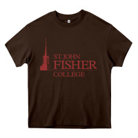 Chocolate Brown st. john fisher collage Heavy Core Tee - linhVisuals