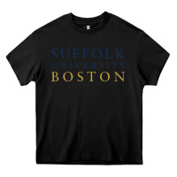 Black suffolk university Heavy Core Tee - linhVisuals