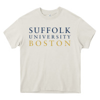 Cream suffolk university Heavy Core Tee - linhVisuals