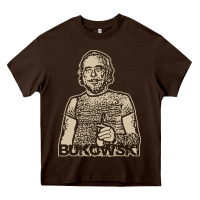 Chocolate Brown vintage charles bukowski Heavy Core Tee - linhVisuals
