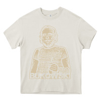 Cream vintage charles bukowski Heavy Core Tee - linhVisuals