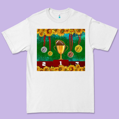 American Football Trophy Cup And Medal Tumbler Premium Tee Designed By Bundleandbundleshop
