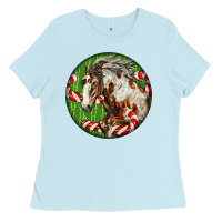 Baby Blue Horse Christmas Ladies Tee - LillyAllenDesigns