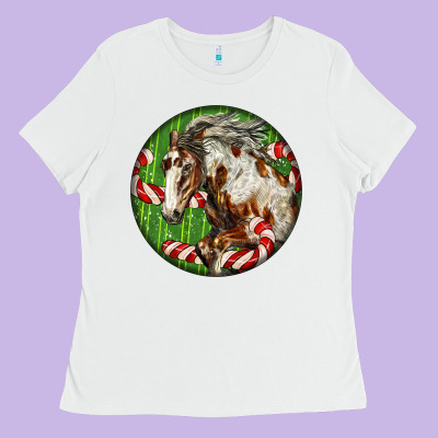 Horse Christmas Ladies Tee Designed By Lillyallendesigns
