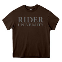 Chocolate Brown Rider University Heavy Core Tee - linhVisuals