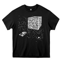 Black qr code cube we are the borg Heavy Core Tee - linhVisuals