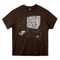 Chocolate Brown qr code cube we are the borg Heavy Core Tee - linhVisuals