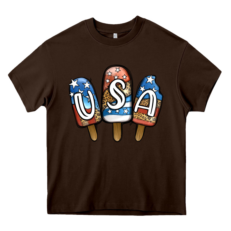 Usa Patriotic Leopard Popsicles Heavy Core Tee by Jasminsmagicworld | Teevron