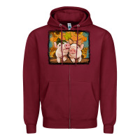Burgundy fall pigs Zipper Hoodie - Jasminsmagicworld