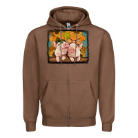 Chestnut fall pigs Zipper Hoodie - Jasminsmagicworld