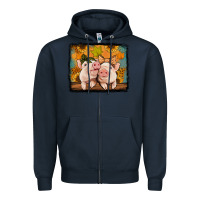 Navy fall pigs Zipper Hoodie - Jasminsmagicworld