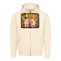 Sandshell fall pigs Zipper Hoodie - Jasminsmagicworld