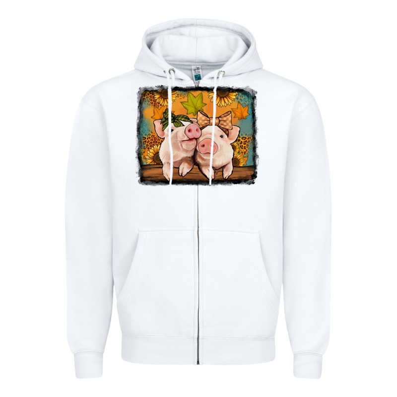 Fall Pigs Zipper Hoodie by Jasminsmagicworld | Teevron