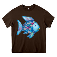 Chocolate Brown rainbow fish Heavy Core Tee - linhVisuals