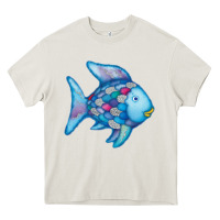 Cream rainbow fish Heavy Core Tee - linhVisuals