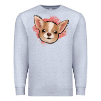 Heather Grey chihuahua pink glitter Premium Sweatshirt - Jasminsmagicworld