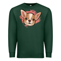 Sports Green chihuahua pink glitter Premium Sweatshirt - Jasminsmagicworld