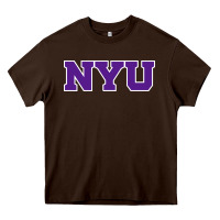 Chocolate Brown new york university nyu Heavy Core Tee - linhVisuals
