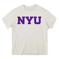 Cream new york university nyu Heavy Core Tee - linhVisuals