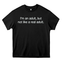 Black i'm an adult, but not like Heavy Core Tee - linhVisuals