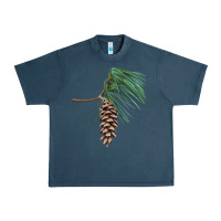 Midnight Navy white pine cone Urban Heavy Tee - LillyAllenDesigns