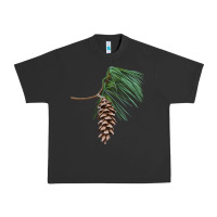 Pigment Black white pine cone Urban Heavy Tee - LillyAllenDesigns