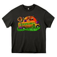 Asphalt Halloween School Bus Heavy Core Tee - FaDigitalArtStudio