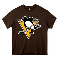 Chocolate Brown the  penguins Heavy Core Tee - linhVisuals
