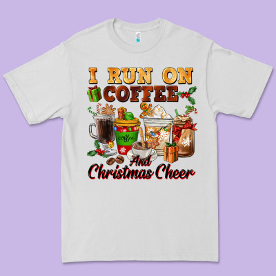 I Run On Coffee And Christmas Cheer Premium Tee Designed By Fadigitalartstudio