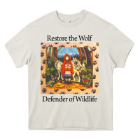Cream restore the wolf defenders of wildlife Heavy Core Tee - linhVisuals