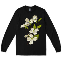 Black American Dogwood Flower Illustrations Long Sleeve Tee - LillyAllenDesigns
