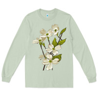 Matcha American Dogwood Flower Illustrations Long Sleeve Tee - LillyAllenDesigns
