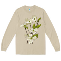 Mushroom American Dogwood Flower Illustrations Long Sleeve Tee - LillyAllenDesigns