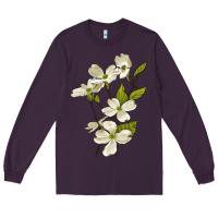 Plum American Dogwood Flower Illustrations Long Sleeve Tee - LillyAllenDesigns