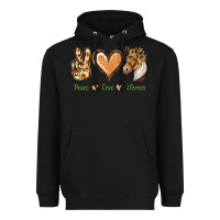 Black Peace Love Horses Heavyweight Hoodie - Jasminsmagicworld