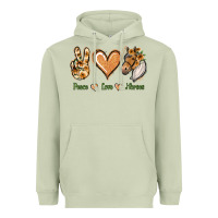 Matcha Peace Love Horses Heavyweight Hoodie - Jasminsmagicworld
