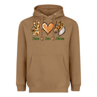 Toasted Coconut Peace Love Horses Heavyweight Hoodie - Jasminsmagicworld