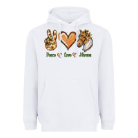 White Peace Love Horses Heavyweight Hoodie - Jasminsmagicworld