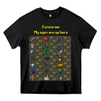 Black runescape game Heavy Core Tee - linhVisuals