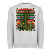 Heather Grey serape cowhide cacti Heavyweight Sweatshirt - RanaPortraitStore