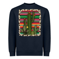Navy serape cowhide cacti Heavyweight Sweatshirt - RanaPortraitStore