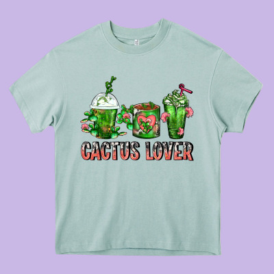 Cactus Lover Cactus Coffee Cups Heavy Core Tee Designed By Fadigitalartstudio