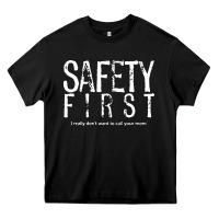 Black safety first science teacher Heavy Core Tee - linhVisuals