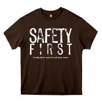 Chocolate Brown safety first science teacher Heavy Core Tee - linhVisuals